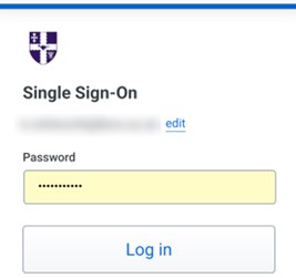 Single sign on prompt with purple LU log for password prompt